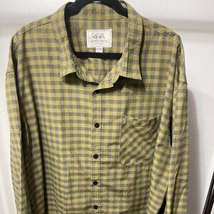 Ecko 5XL Olive Black Checkered Long Sleeve Button Up Shirt